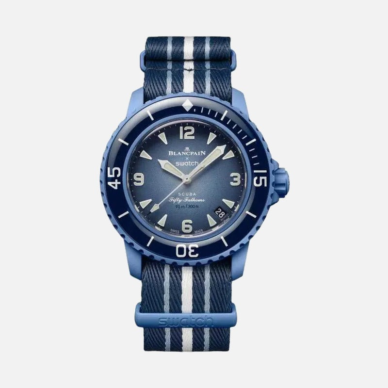 blancpain x swatch scuba fifty fathoms atlantic ocean so35a100