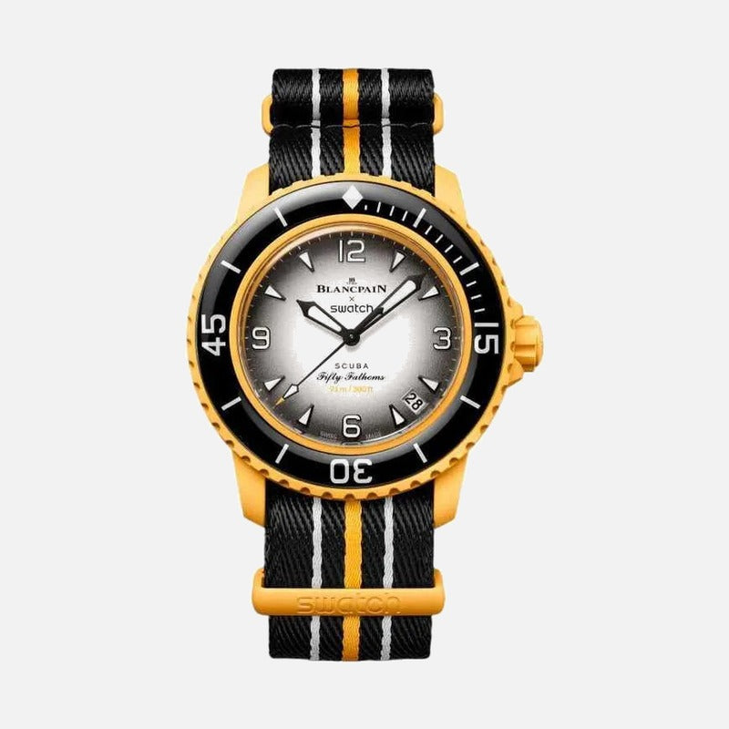 blancpain x swatch scuba fifty fathoms pacific ocean so35p100 white