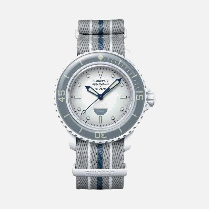 blancpain x swatch scuba fifty fathoms antarctic ocean so35s100