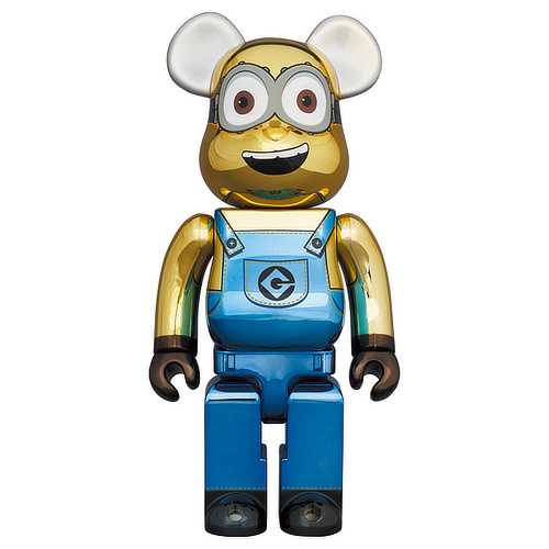 BEARBRICK 100% e 400% MINIONS DAVE CHROME VERSION, collectibles,4530956595245, Bearbrick, 1, ,