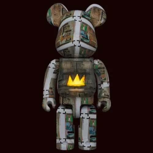 BEARBRICK 100% 400% JEAN-MICHEL BASQUIAT KING PLEASURE, collectibles,, Bearbrick, 3, ,
