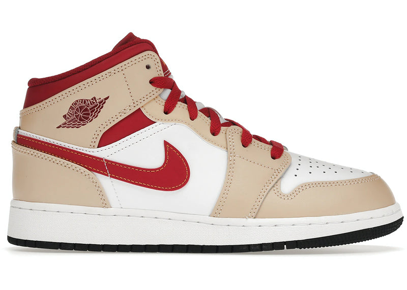 jordan 1 mid beige red (gs), sneakers,554725-201, Air Jordan 1 Mid, 1, 195866402126,